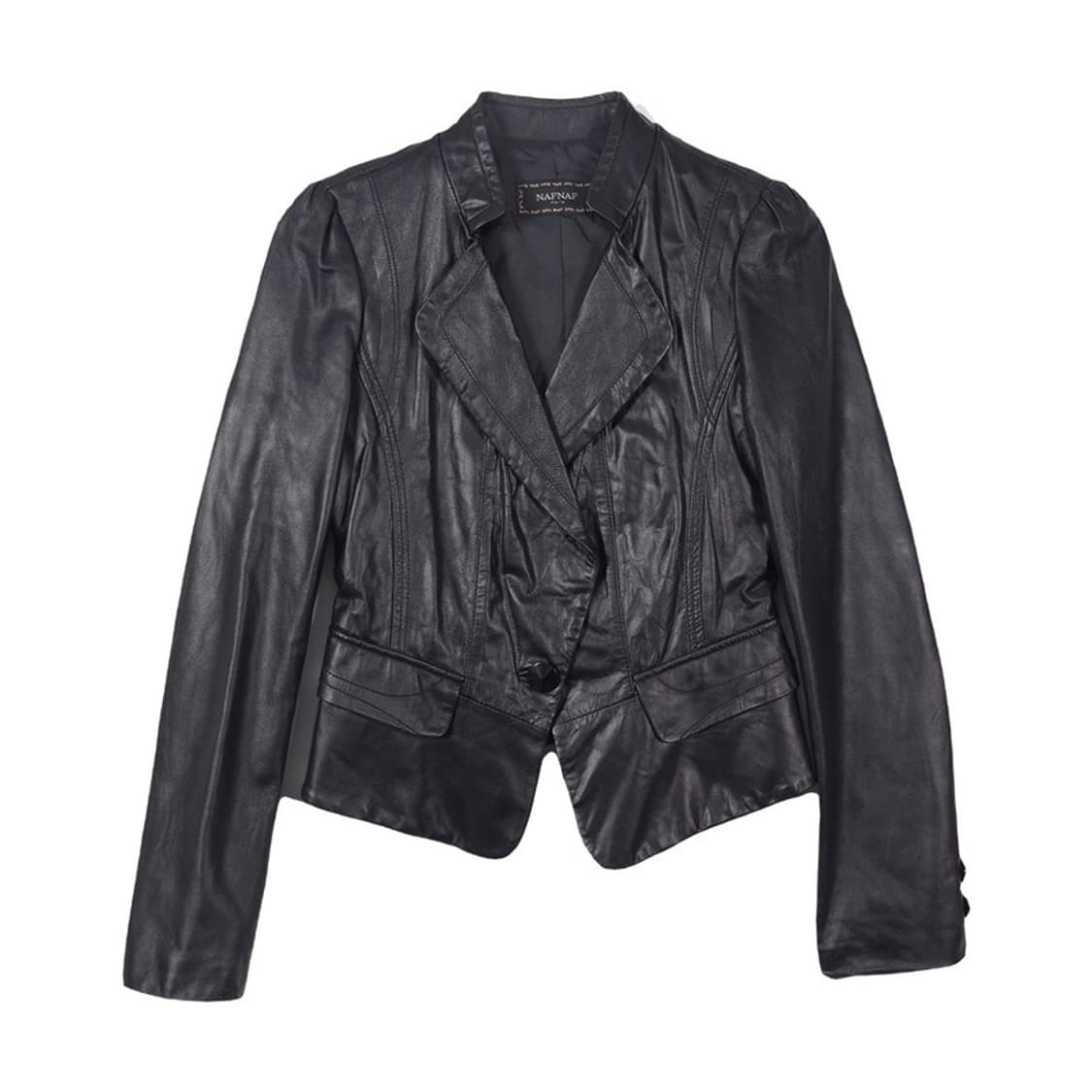 나프나프 셔링 디테일 슬림핏 리얼 양가죽 자켓 상품이미지1