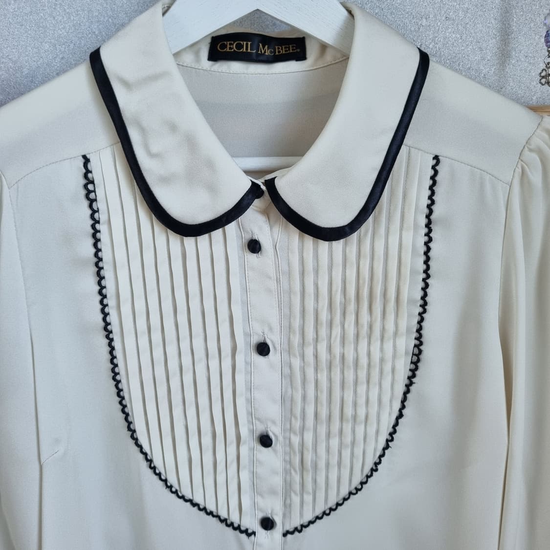 JPN Vintage Tuxedo Collar Blouse 상품이미지2