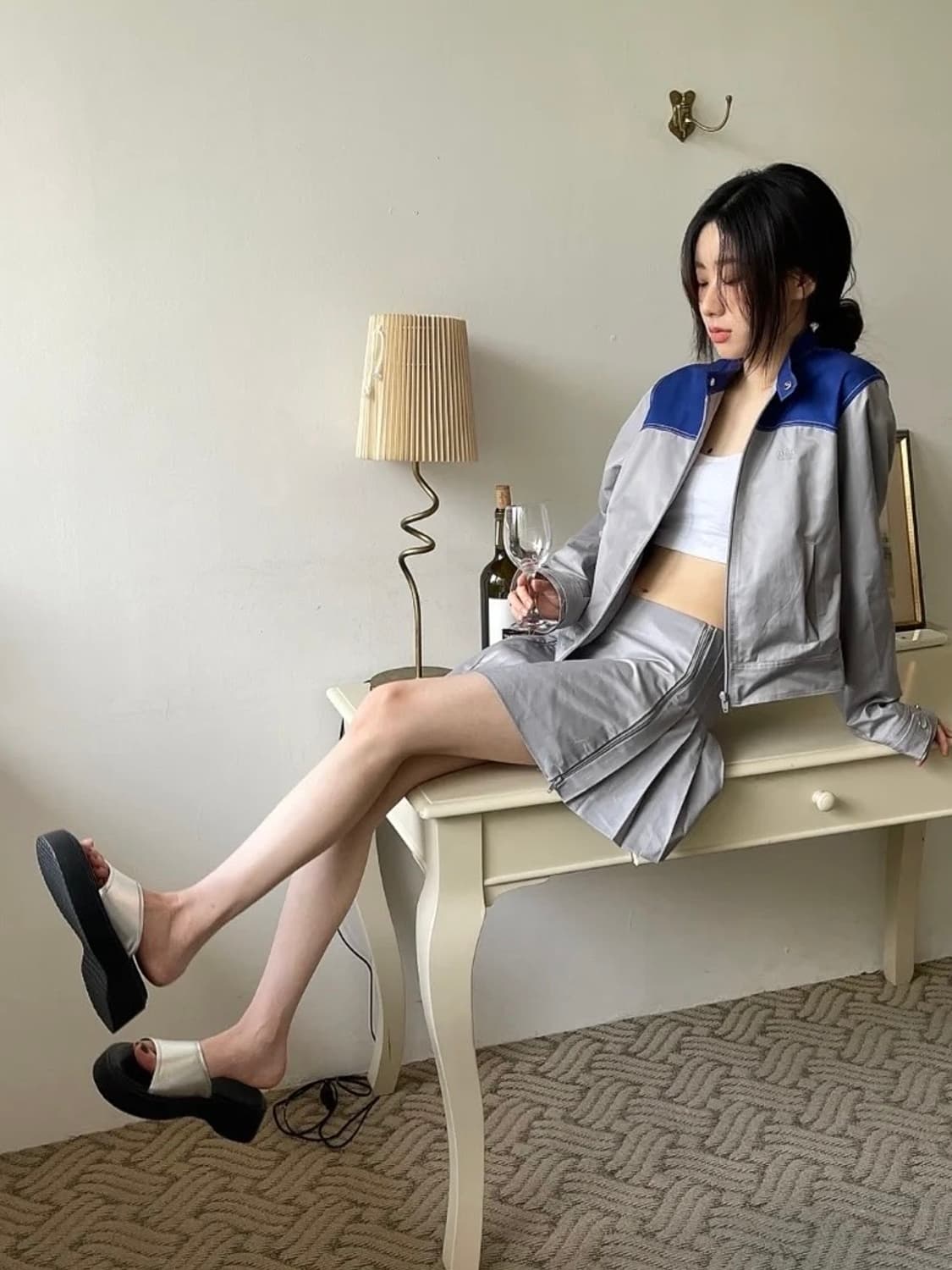 노이어덜트 플리츠 랩 스커트 s 상품이미지3
