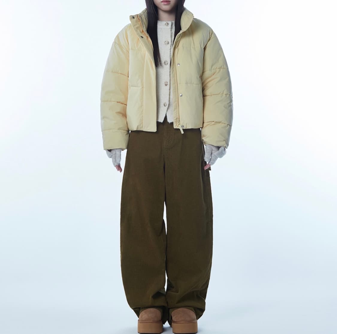 무신사 스탠다드 우먼 우먼즈 데일리 푸퍼 숏 패딩 재킷 [버터] 상품이미지2