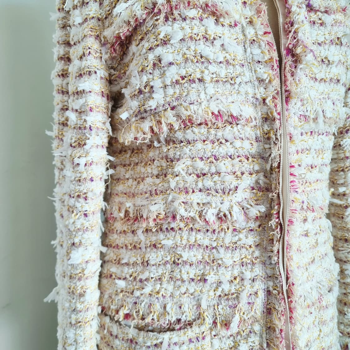 MICHAA 미샤 울혼방 트위드 롱자켓 (55) 상태최상/입을때 더 예쁨 상품이미지5