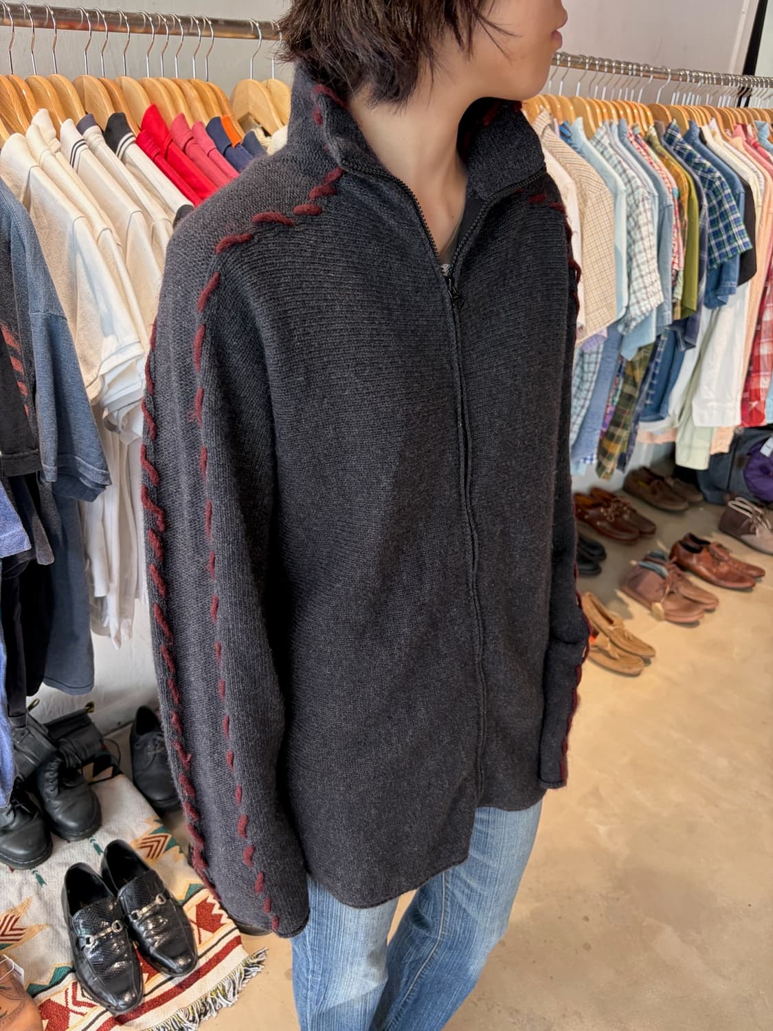Emporio Armani 울 니트 집업 XL 상품이미지5