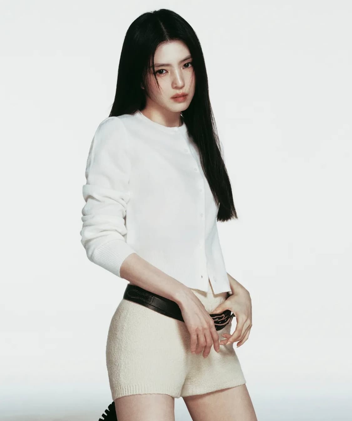 우먼즈 에센셜 라운드 넥 가디건 아이보리 상품이미지1