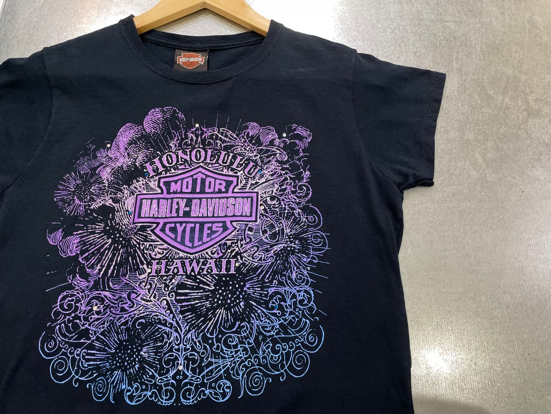 (L) USA Harley Davidson 할리 로고 큐빅 반팔티 상품이미지5