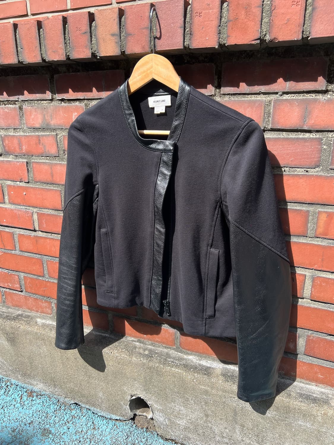 Helmut Lang Leather Sleeve Jacket 상품이미지5