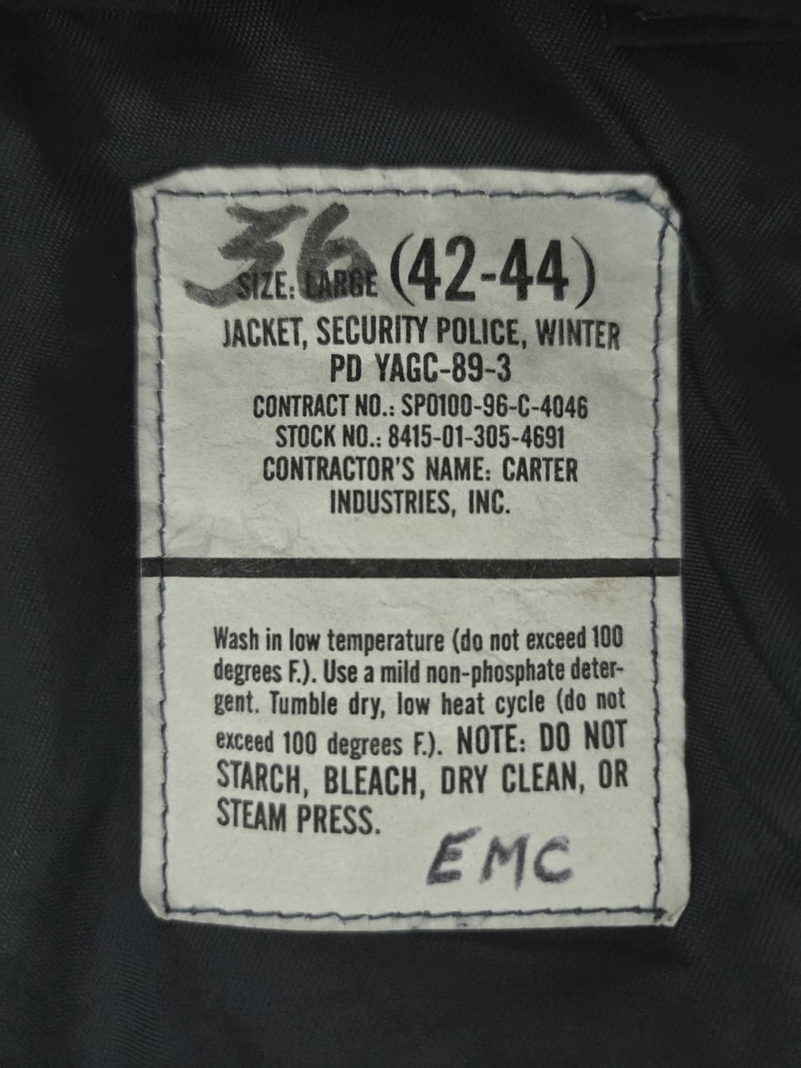 1996 USAF Security Police Winter Jacket 상품이미지4