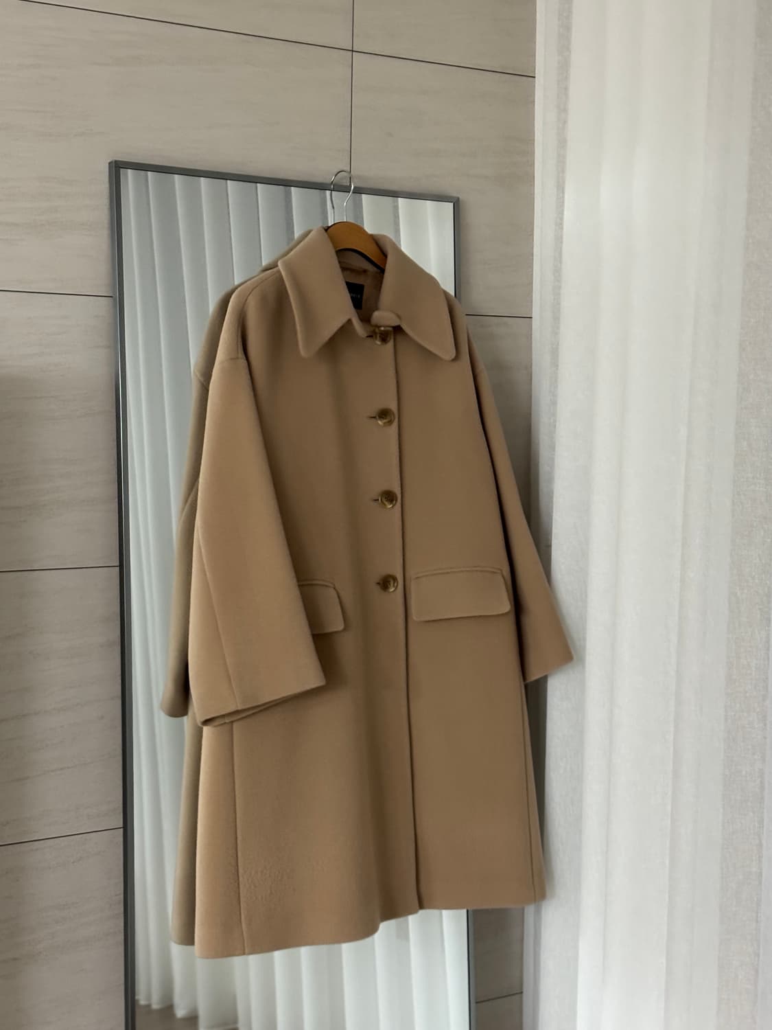 <1회 착용🖤> 엠포리오 아르마니 Emporio Armani 카멜 코트 상품이미지5