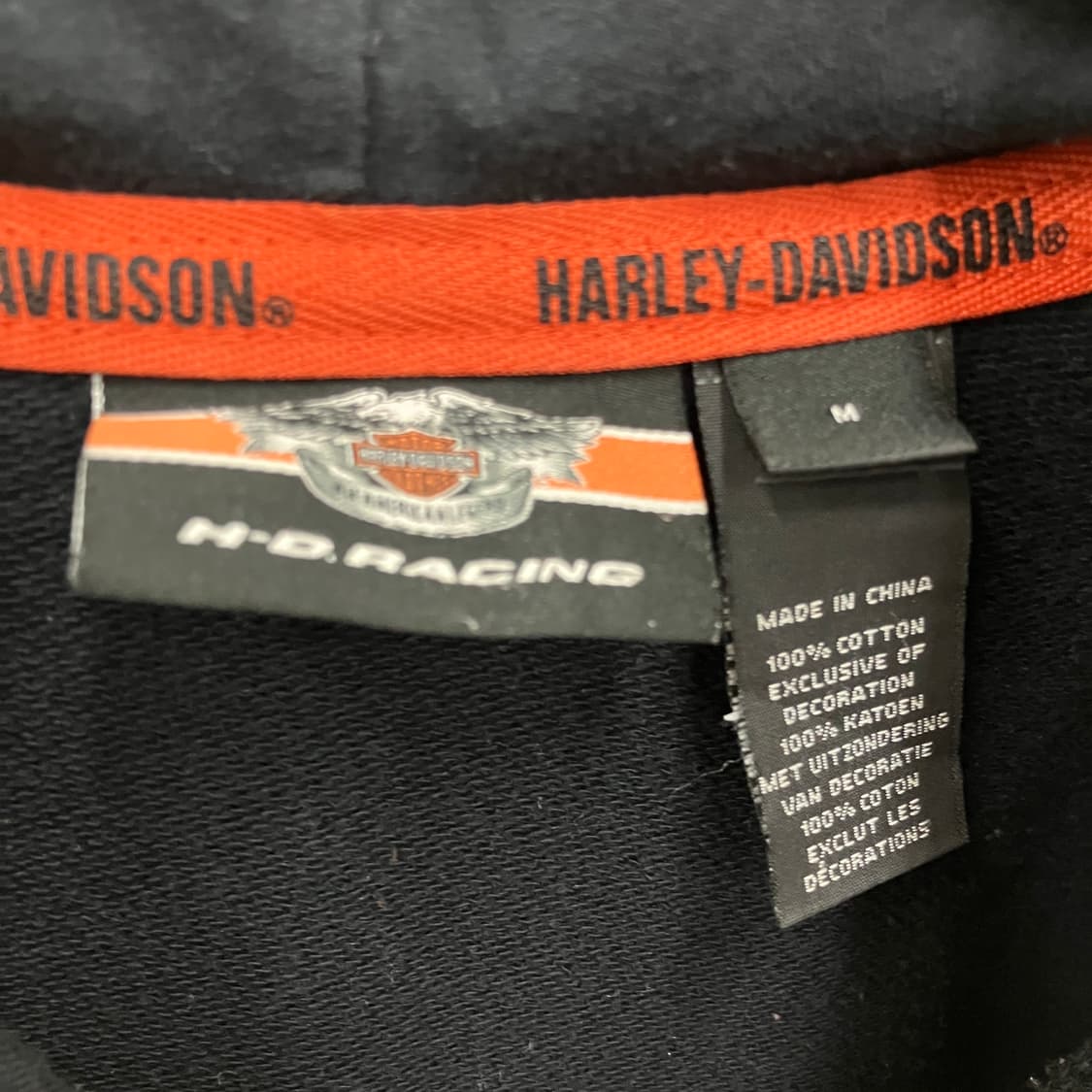 할리데이비슨 빅로고 래글런 후드티 M 상품이미지3