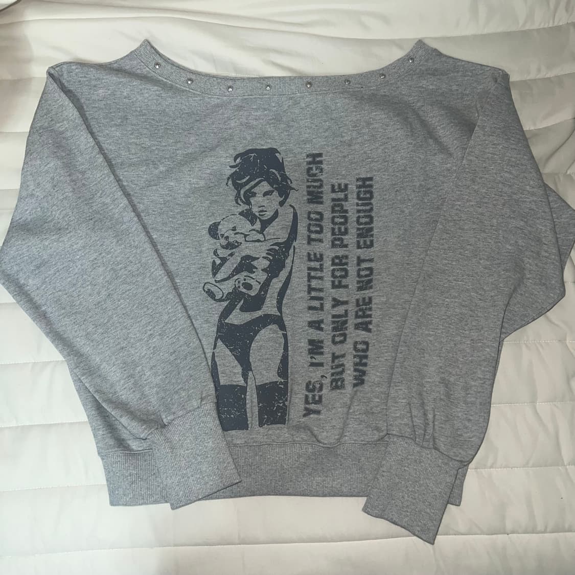 러브이즈트루 원숄더 맨투맨 상품이미지4