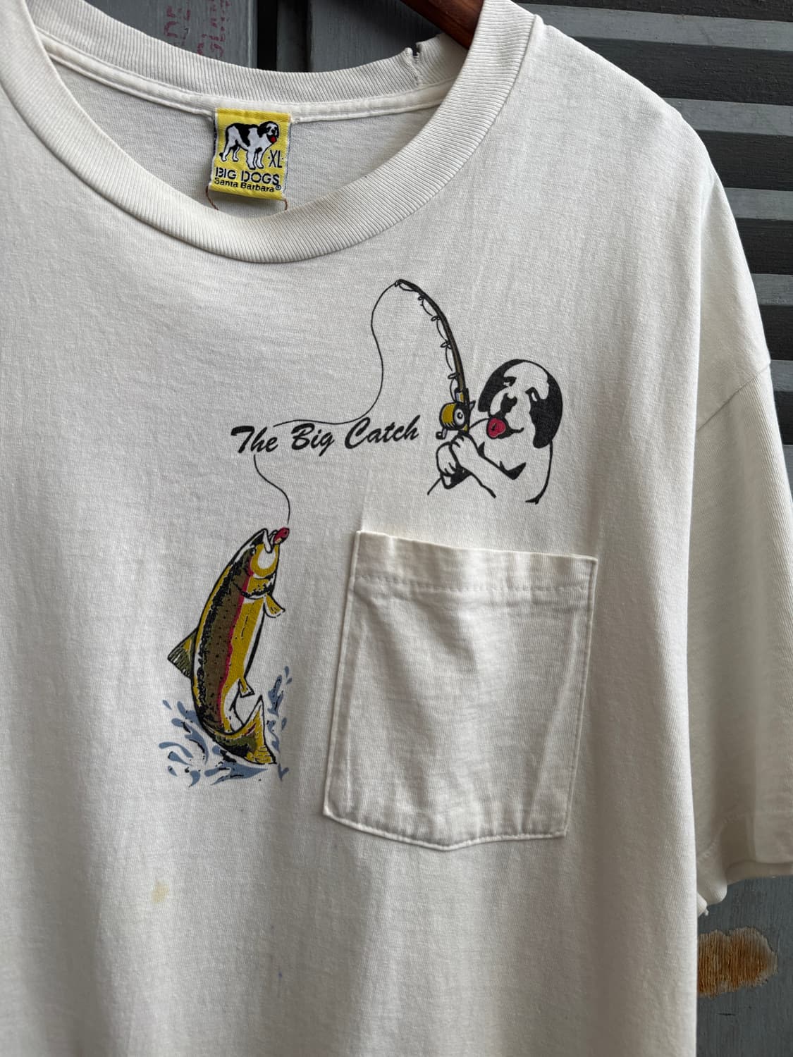 [XL]90's BIG DOGS USA 빅 캐치 피싱 포켓 티셔츠 상품이미지4