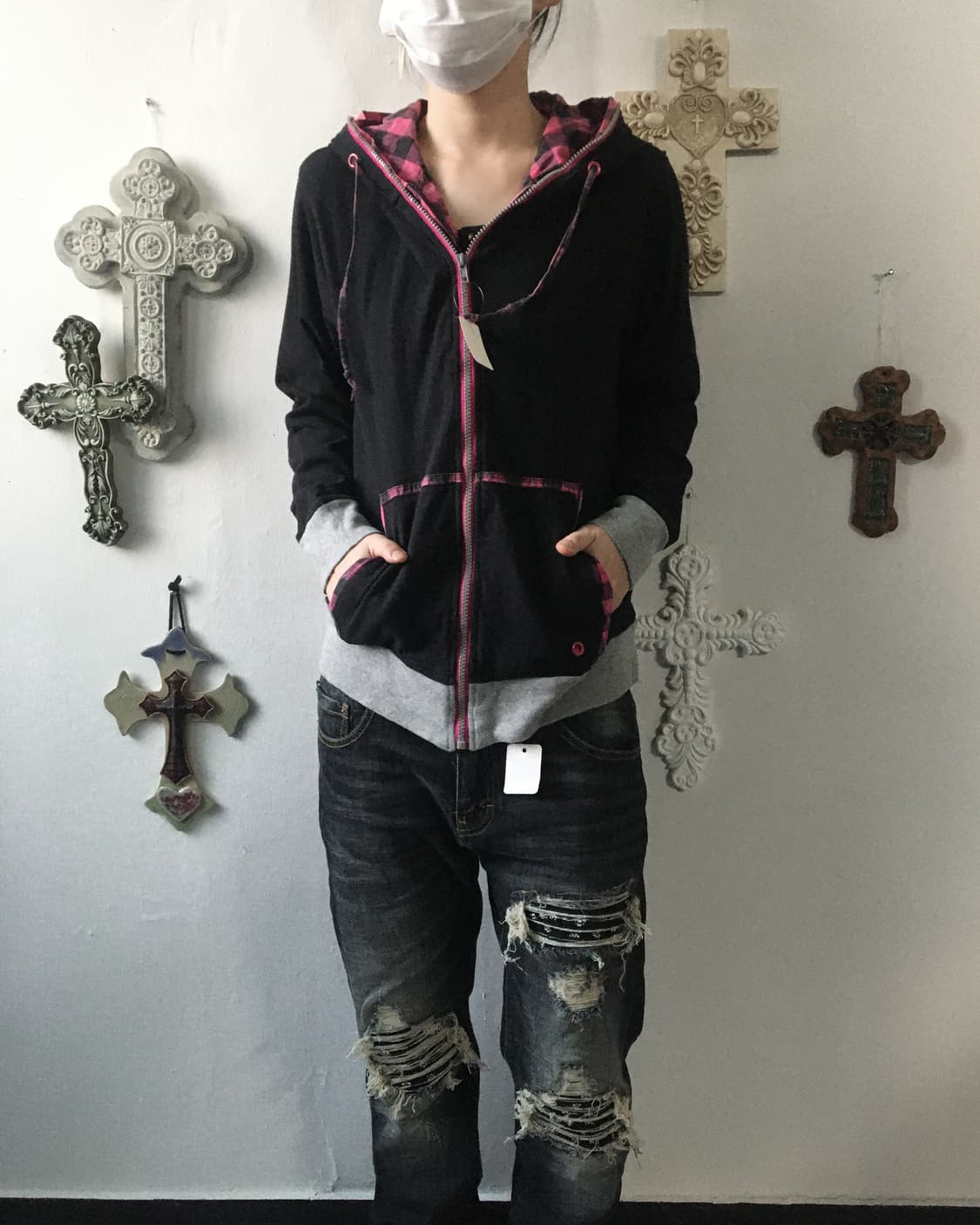 Hood layered zip up 상품이미지1