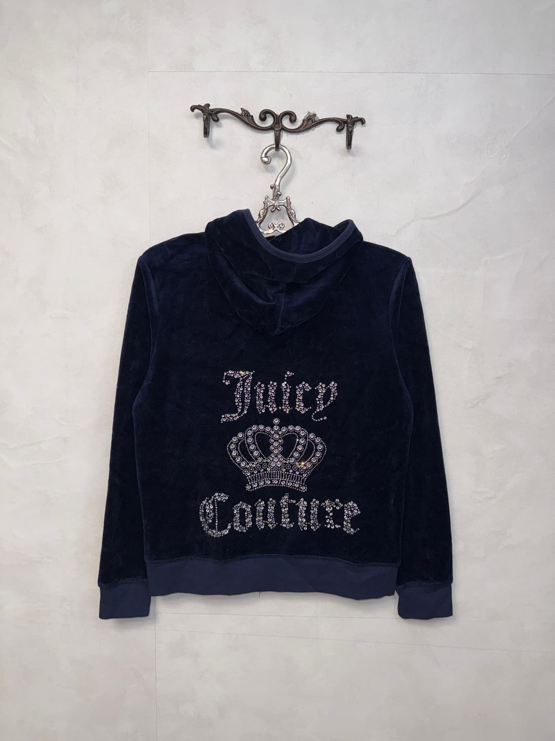 Juicy Couture navy cubic velvet 후드집업 상품이미지1