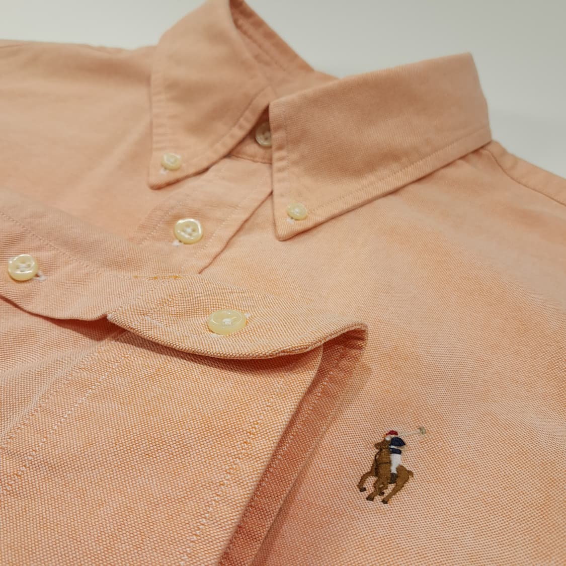 CL406 XL 폴로 00s 코튼 버튼다운 오렌지피치 셔츠 남방 상품이미지3