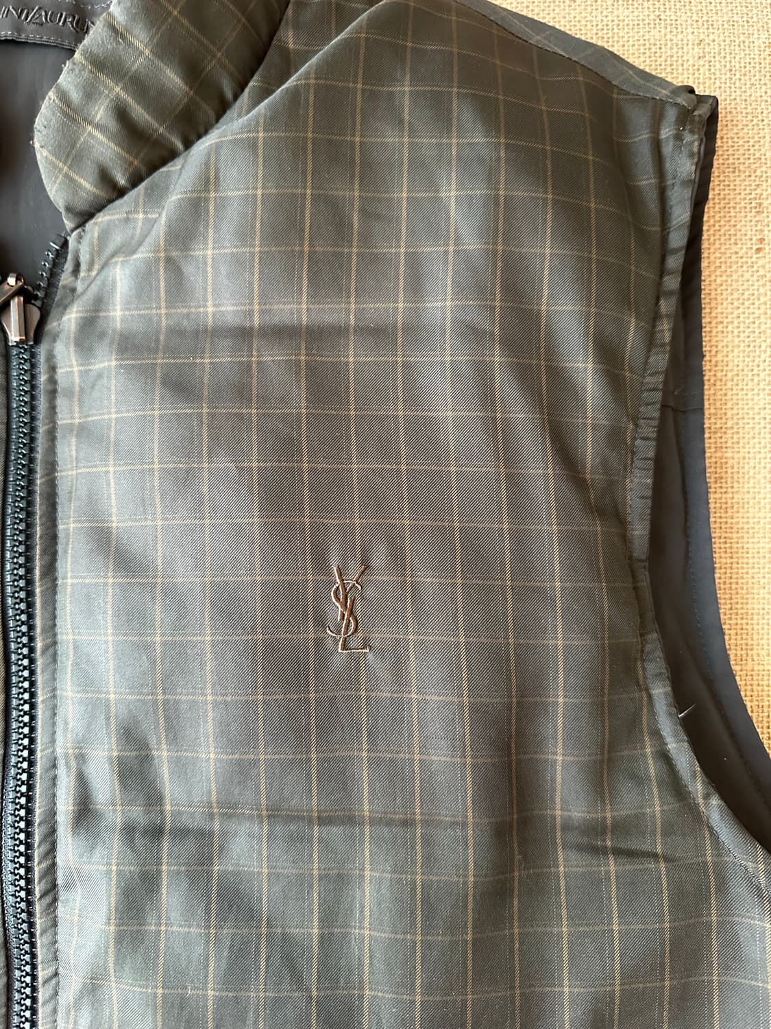 생로랑 남성 리버시블 체크 조끼 영면 100 상품이미지5