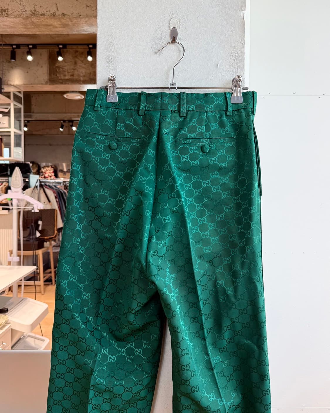 구찌 그린 GG 자카드 레이온 혼방 슬랙스 팬츠  상품이미지6
