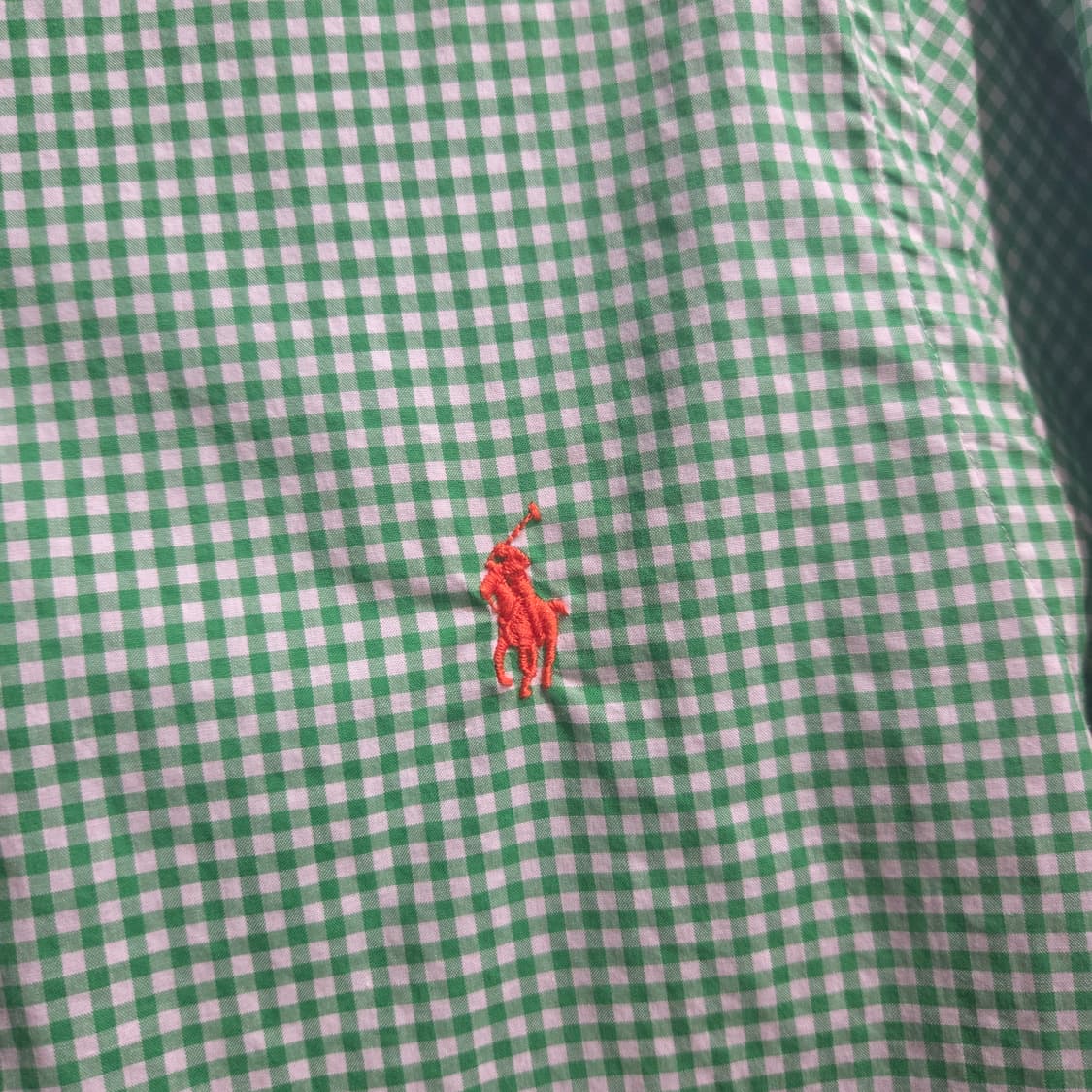 폴로 랄프로렌 여성 슬림핏 그린 깅엄체크 셔츠 상품이미지3