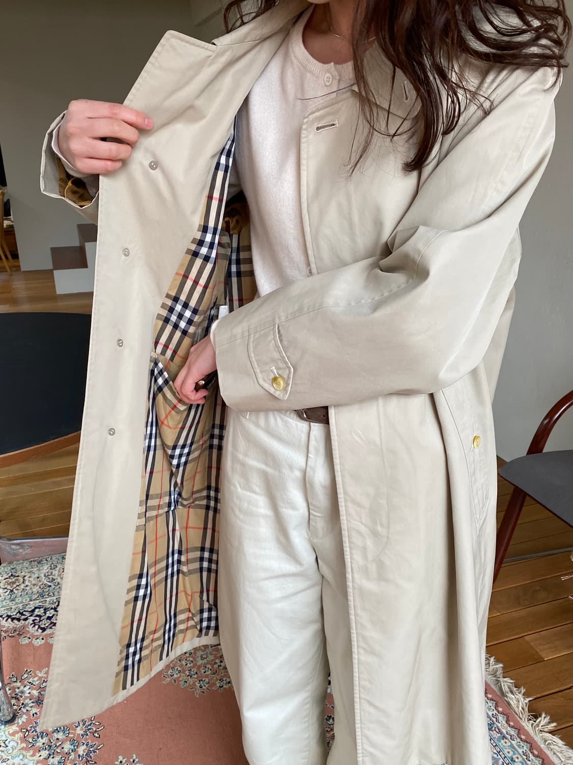 빈티지 버버리 코튼 싱글 트렌치 코트 상품이미지10