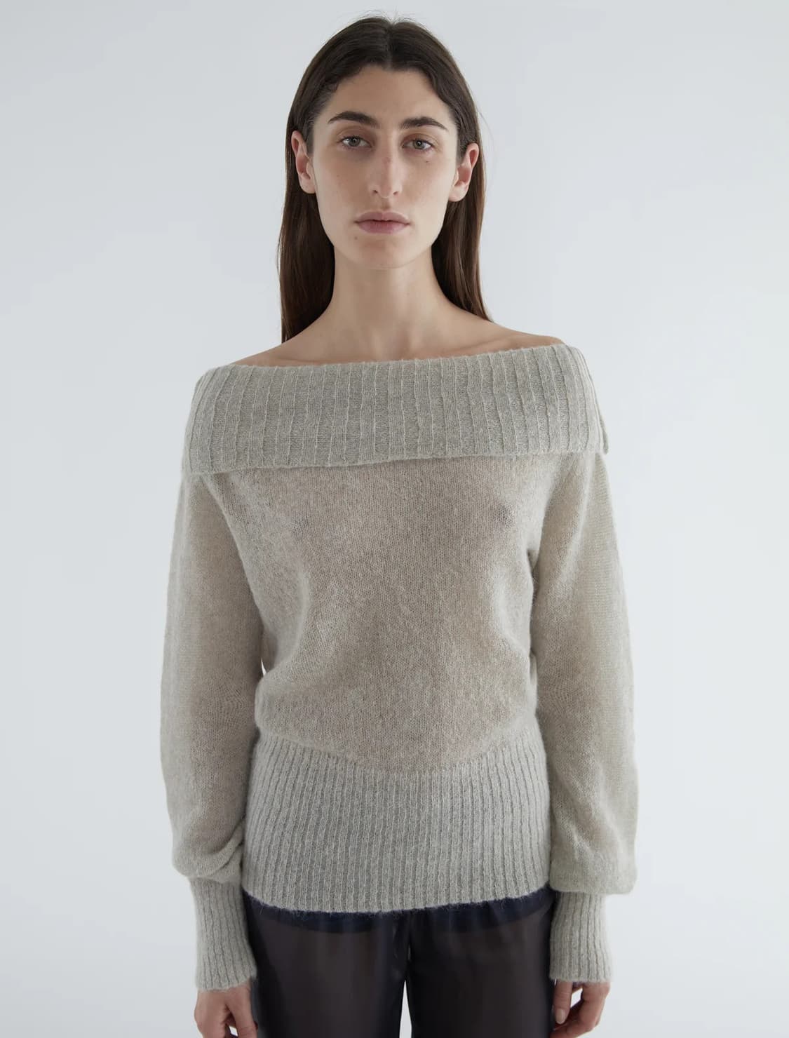 (S) 팔로마울 NO.2714 Sofre 오프숄더 니트 그레이 상품이미지1