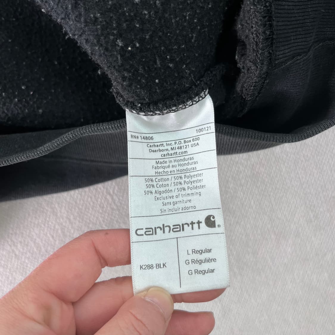 105 칼하트 사이드라인 블랙 후드티 상품이미지5