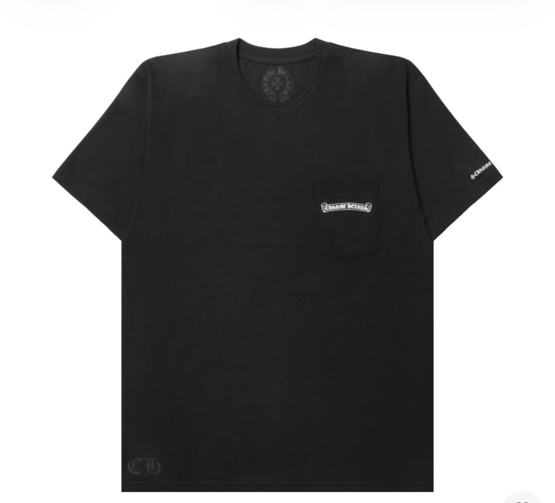 크롬하츠 스크롤 로고 티셔츠 블랙 상품이미지2