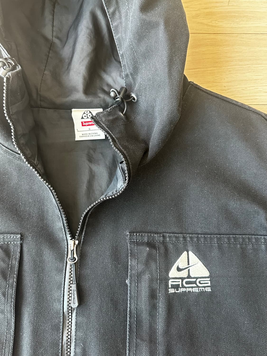 슈프림 x 나이키 ACG 데님 풀오버 블랙 L 상품이미지2