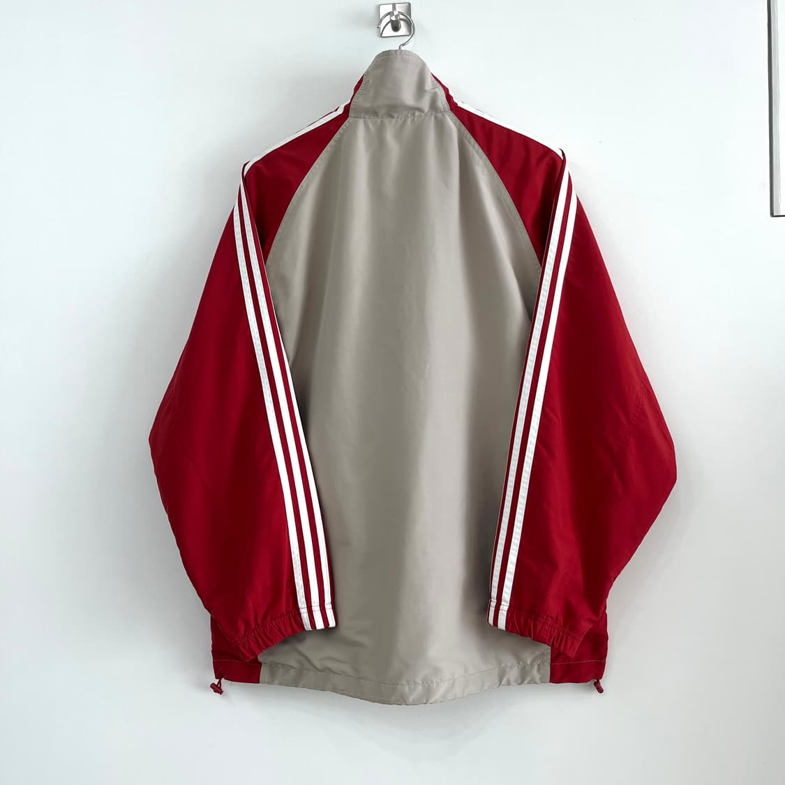 아디다스 90s 자수로고 버건디 베이지 올드스쿨 바람막이 상품이미지3