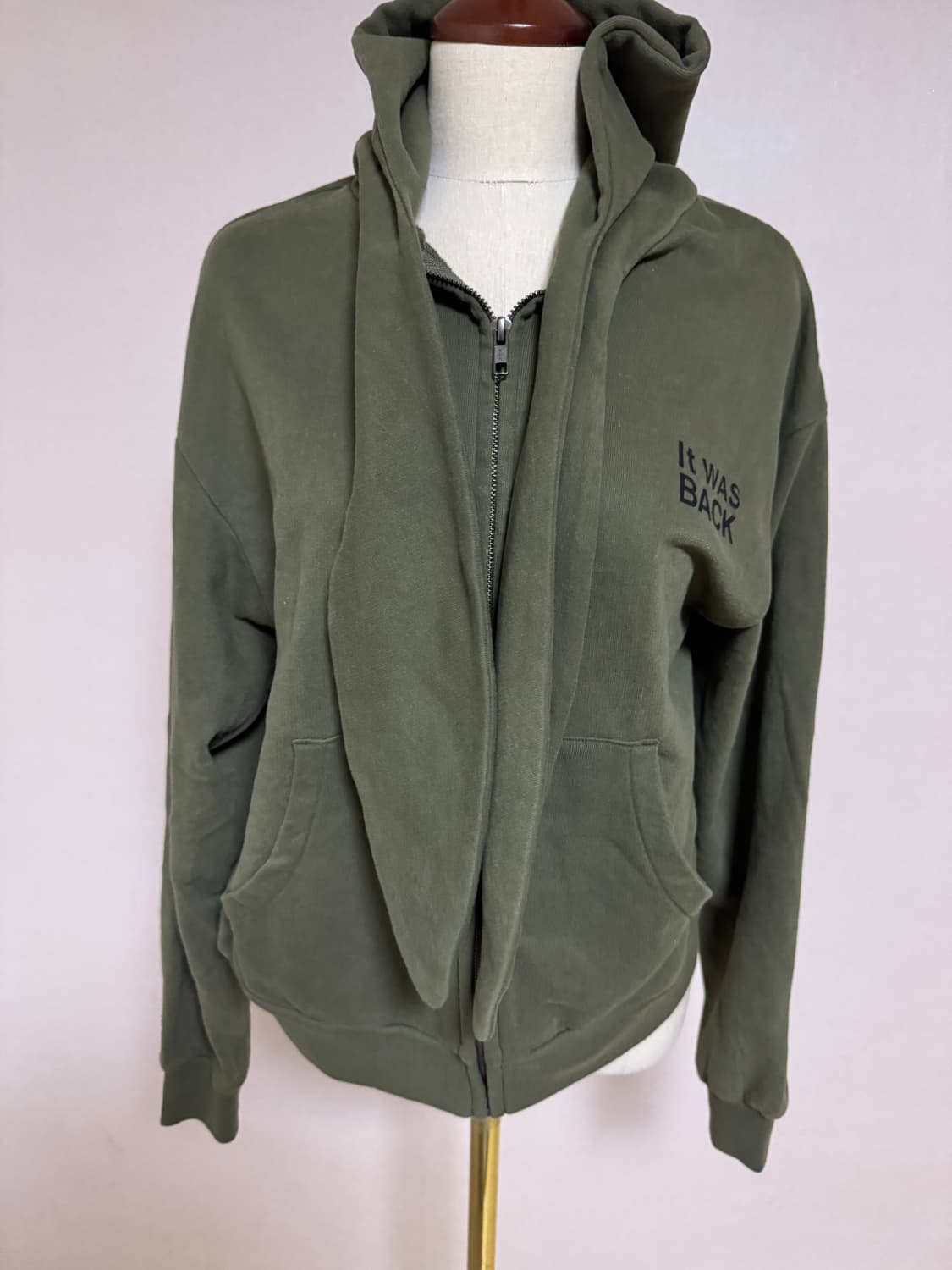 스탠드 얼론 카키 후드 집업  상품이미지2