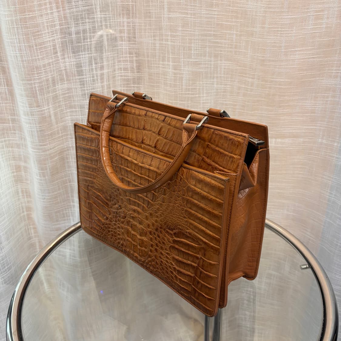 정품 피에르가르뎅 천연 악어가죽 토트백     상품이미지3