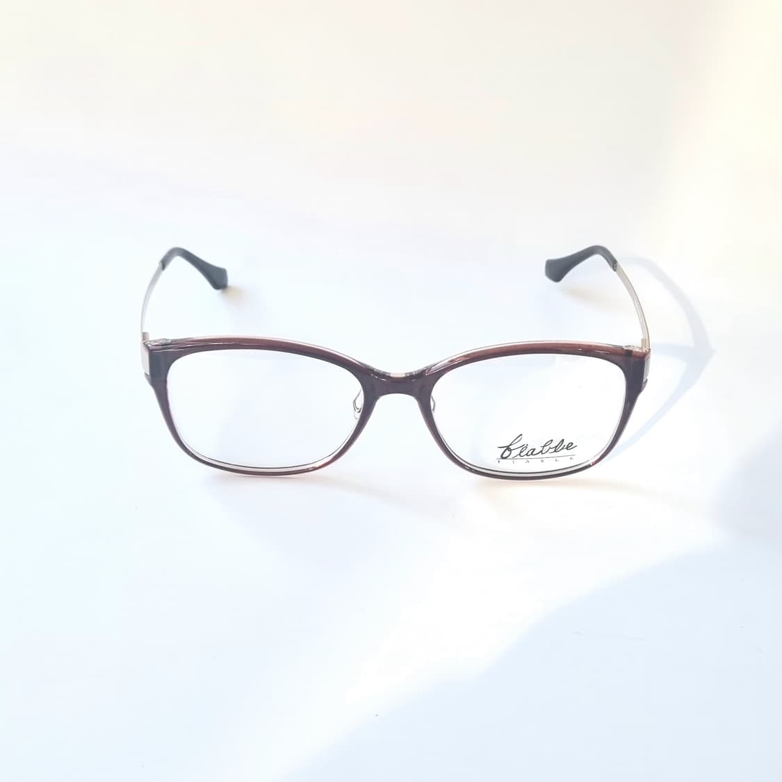 데드스탁 고급스러운 버건디/브라운 콤비 안경테 435 상품이미지3