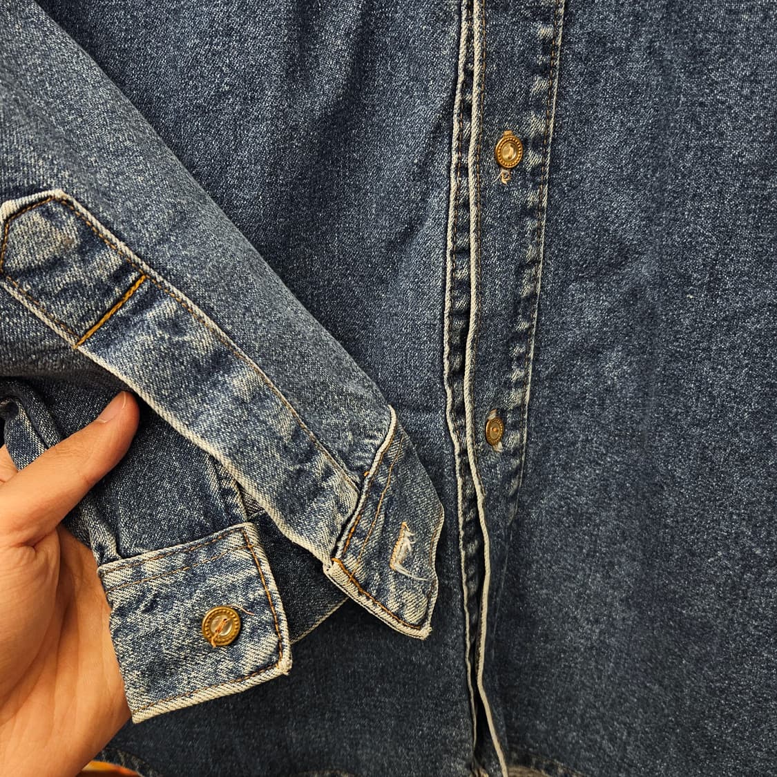 90s 리바이스 레드탭 헤비게이지 웨스턴 데님 셔츠 메탈버튼 N1135 상품이미지4