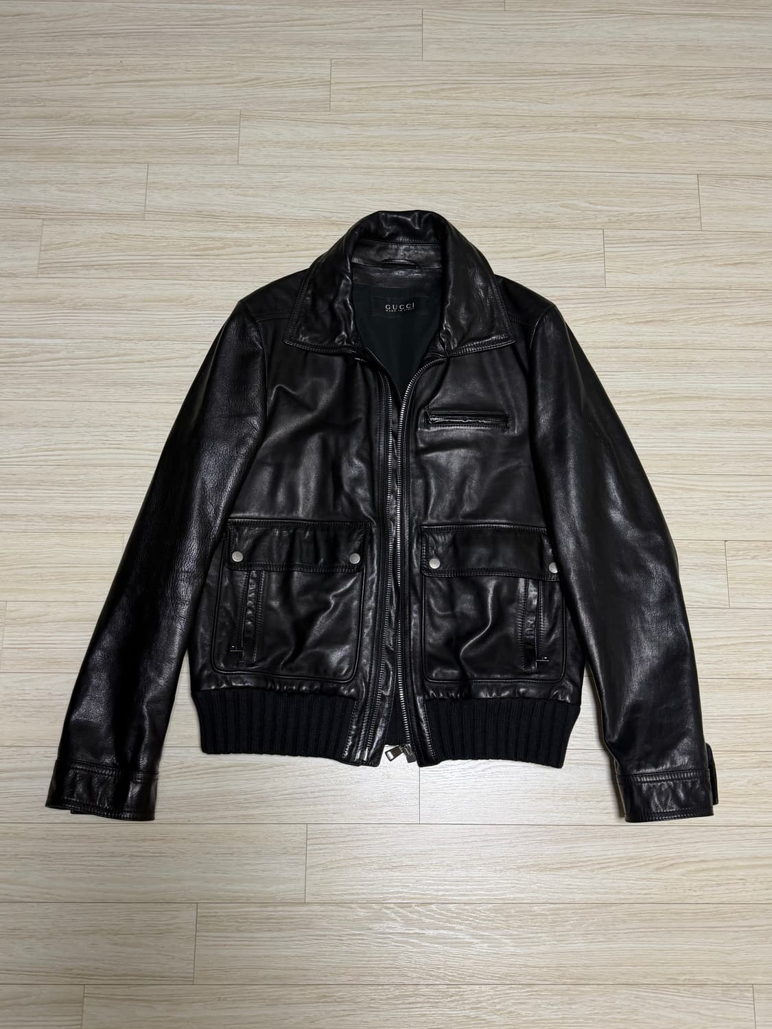 구찌 by 톰포드 블랙 램스킨 레더 자켓 50 상품이미지1
