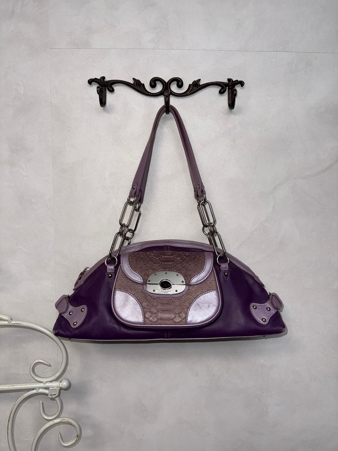 Purple python half buckle chain 숄더백 상품이미지1