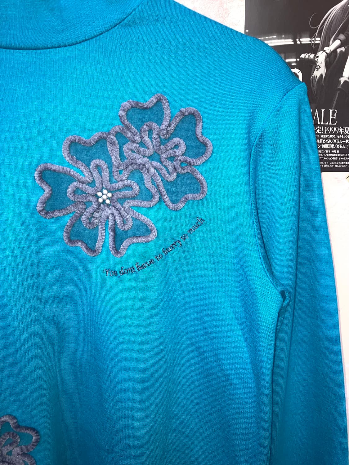 jpn 플라워 아쿠아 폴라 티셔츠 상품이미지3