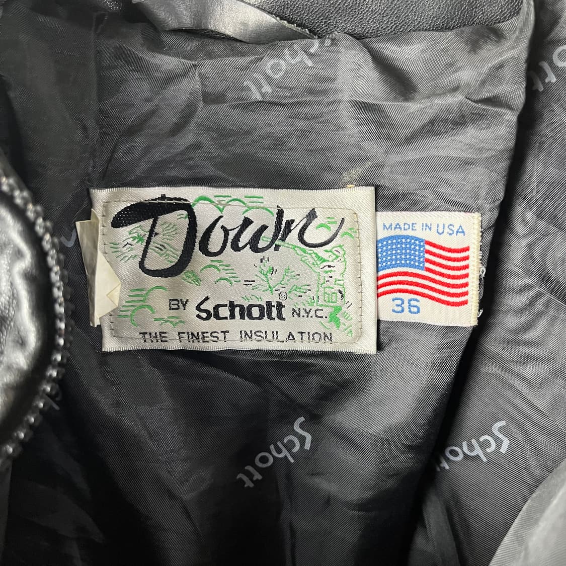 [Schott] 80's 쇼트 Made in USA 쉽스킨 패딩 상품이미지4