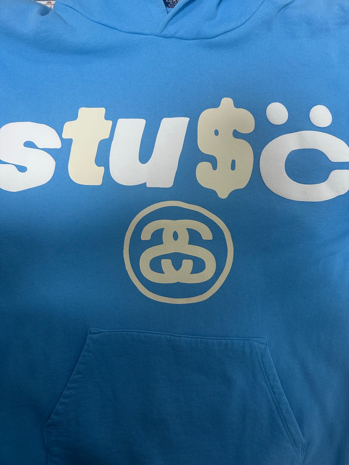 [L]스투시 x CPFM 8볼 피그먼트 다이드 후드 블루 상품이미지5
