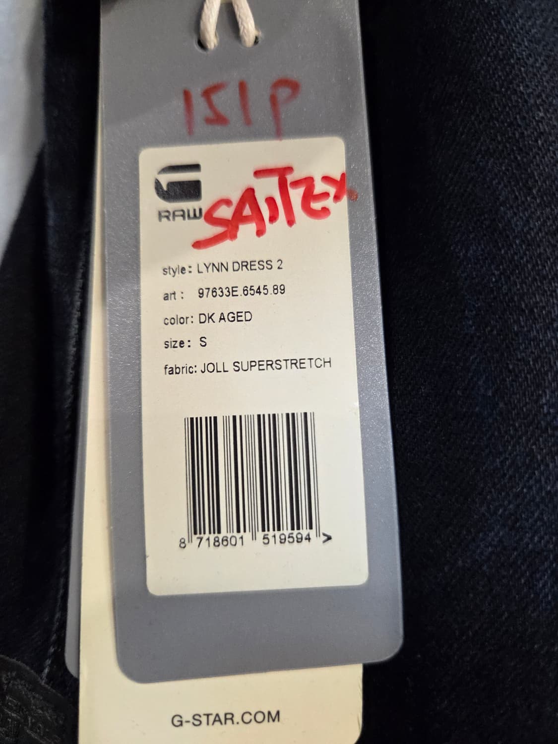 G-STAR 데님 민소매 원피스(S)스판 상품이미지4