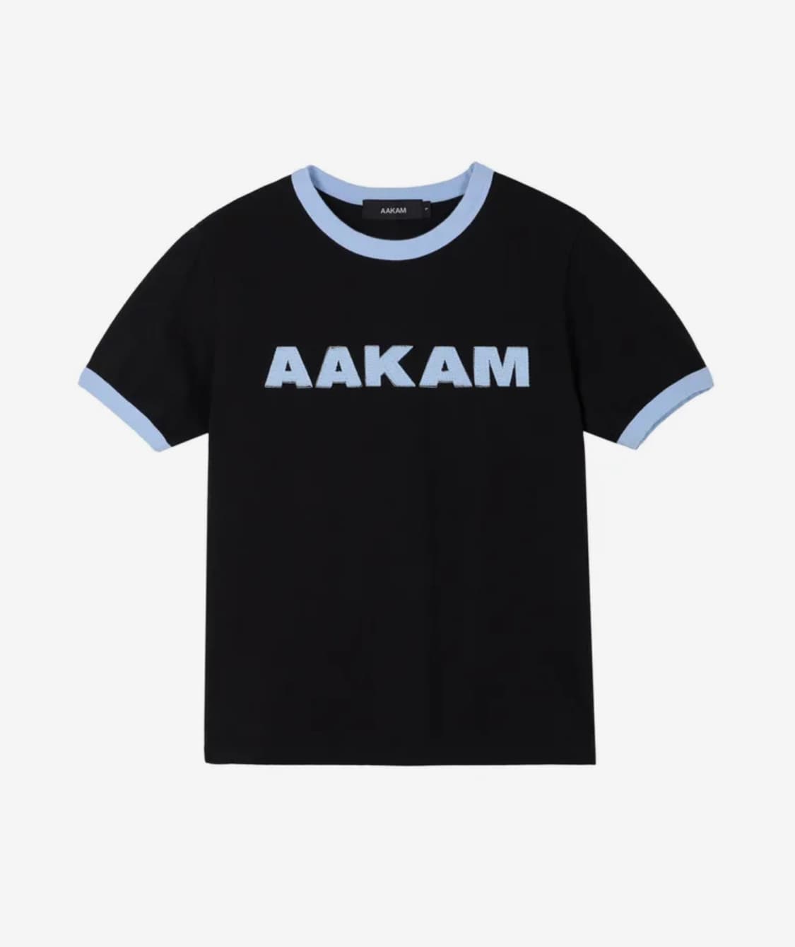 Logo Patch Ringer Top (Black-Sky Blue) 상품이미지1