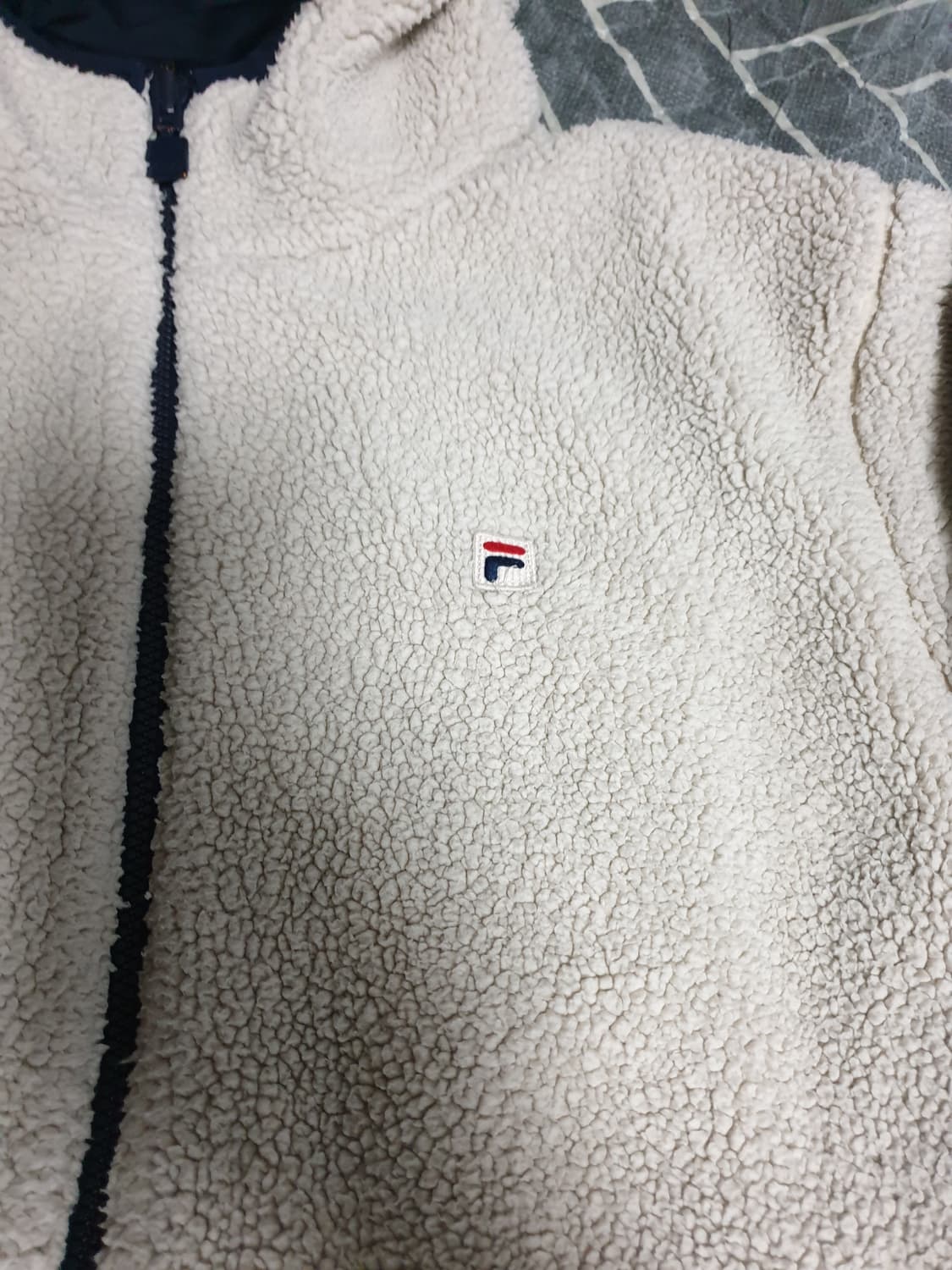 FILA 리버시블 양털 후드 패딩 자켓 (M) 상품이미지3