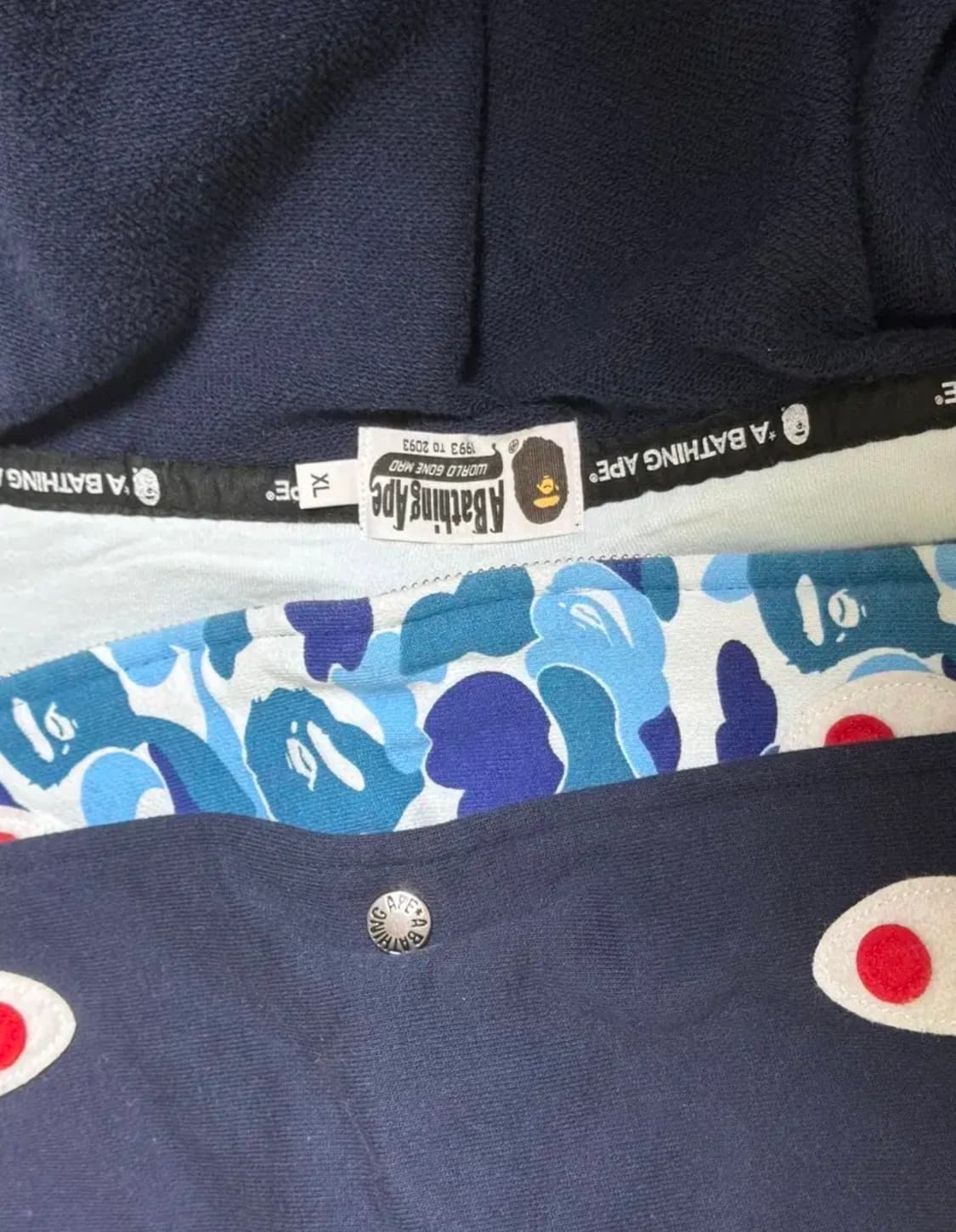 베이프 더블 셔크후드 파랑,흑계 xl 정품 상품이미지2