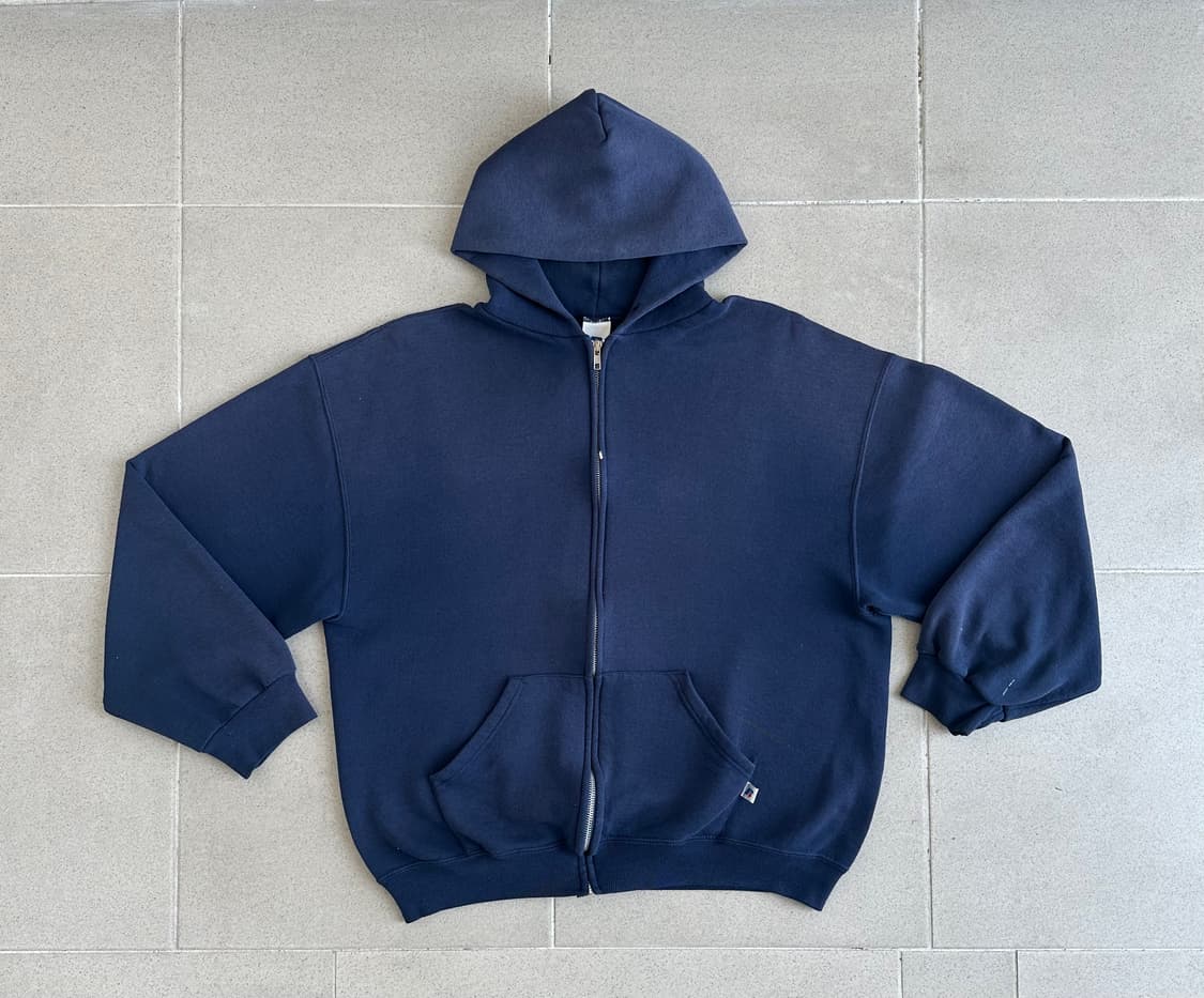 00s 빈티지 러셀 후드집업 네이비 L 상품이미지1