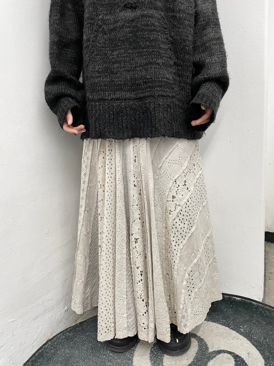 레이스 디테일 드레이프 스커트 상품이미지5