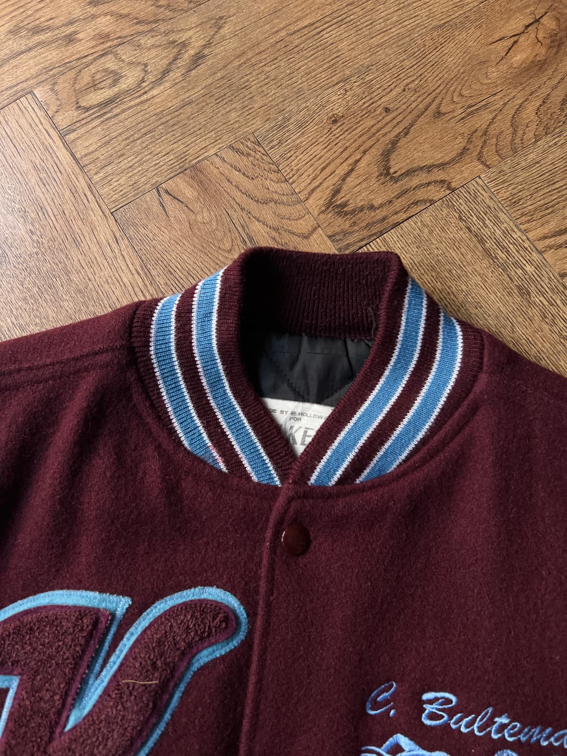 [M]00's USA 빈티지 KANKAKEE 버건디 울 바시티 자켓 상품이미지3