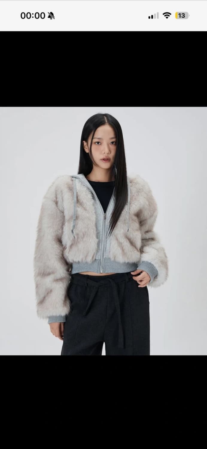 미쏘 페이크 퍼 후드집업 자켓 상품이미지1