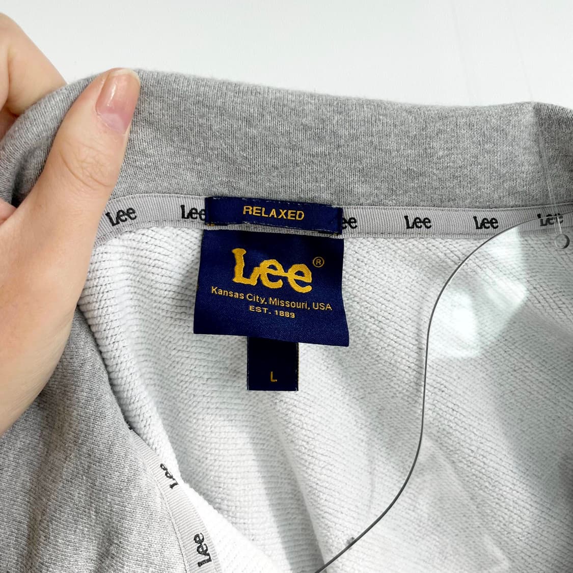 A2 LEE 스몰 트위치 하프 집업 맨투맨 그레이 L사이즈 상품이미지6