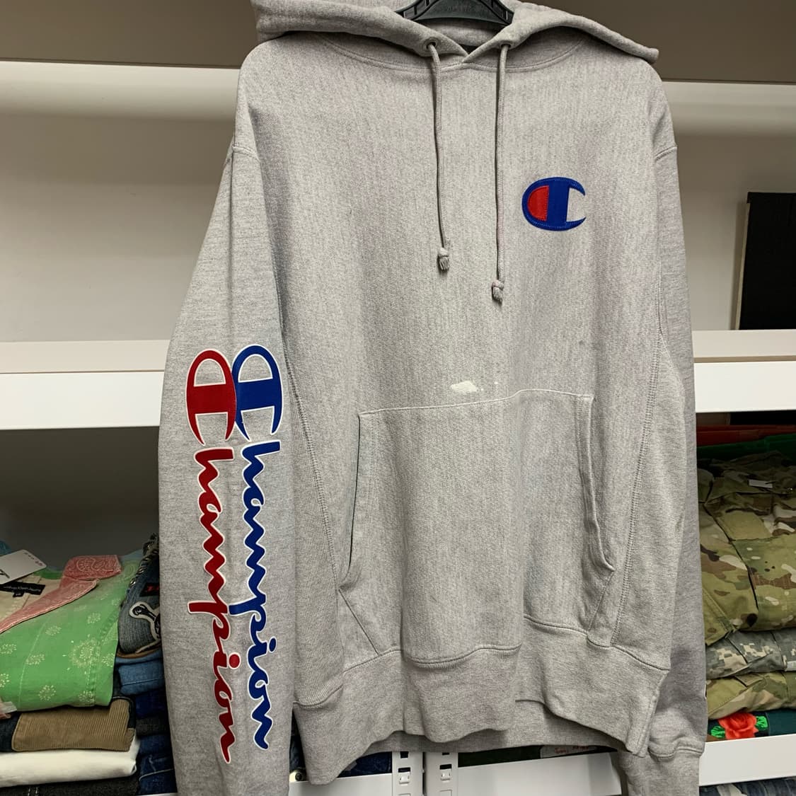[L] 챔피온 빅 사이드 로고 리버스위브 후디 상품이미지3