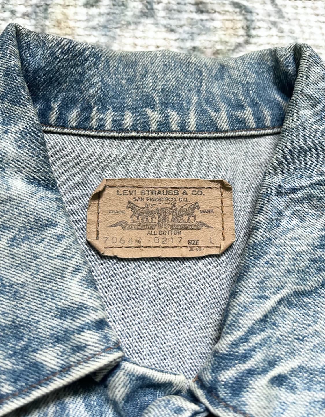 80‘s levis trucker 3세대 트러커 오렌지탭  상품이미지3