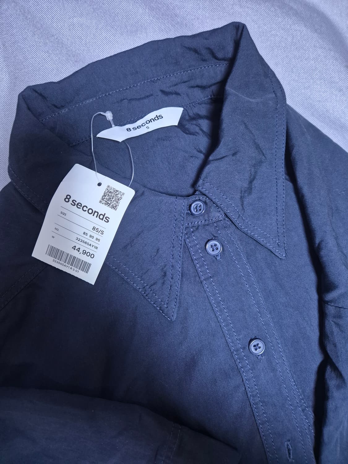 (새상품) 에잇세컨즈 나일론 블루종 반팔셔츠 네이비 상품이미지7