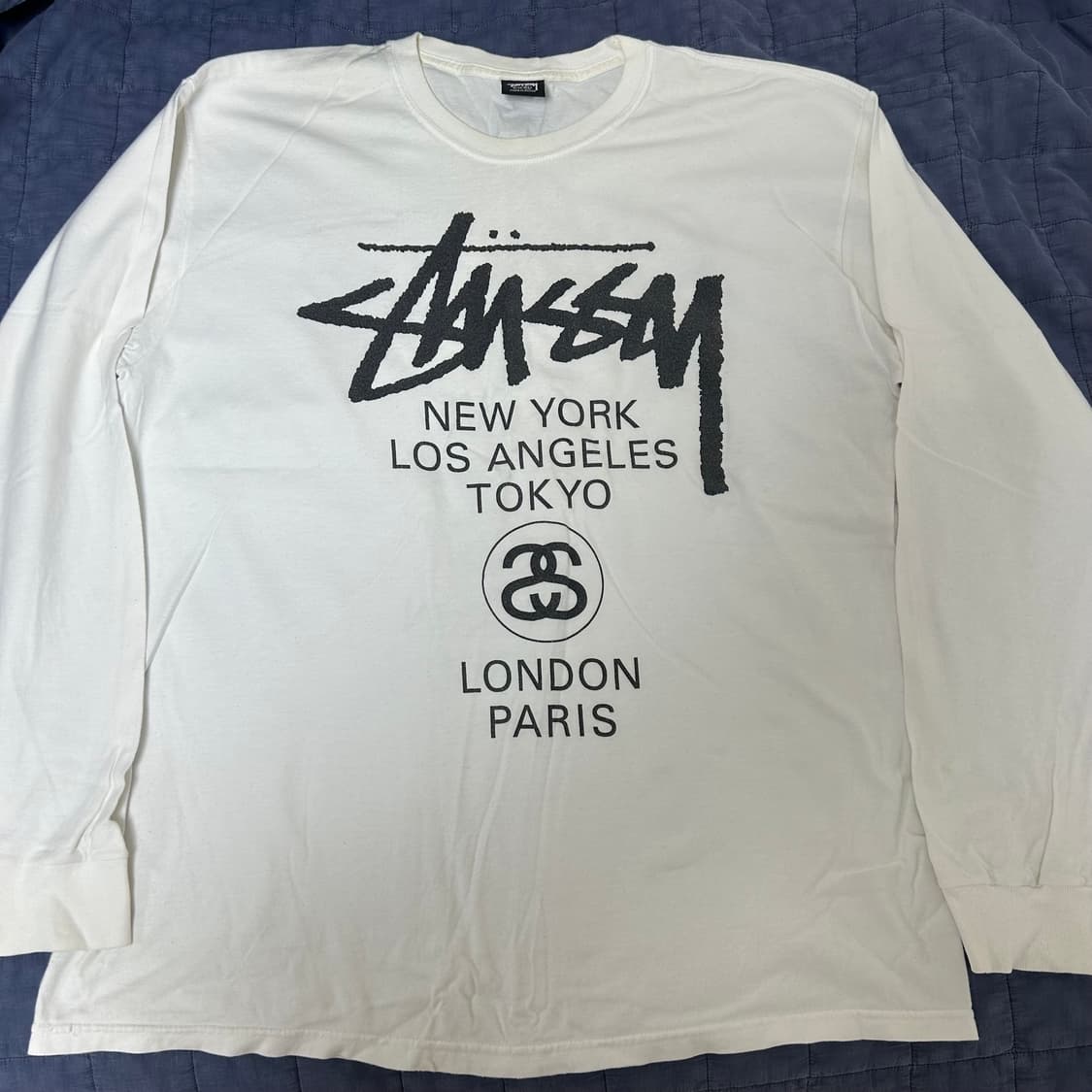 (XL) 스투시 월드투어 롱슬리브 티셔츠 화이트 상품이미지2