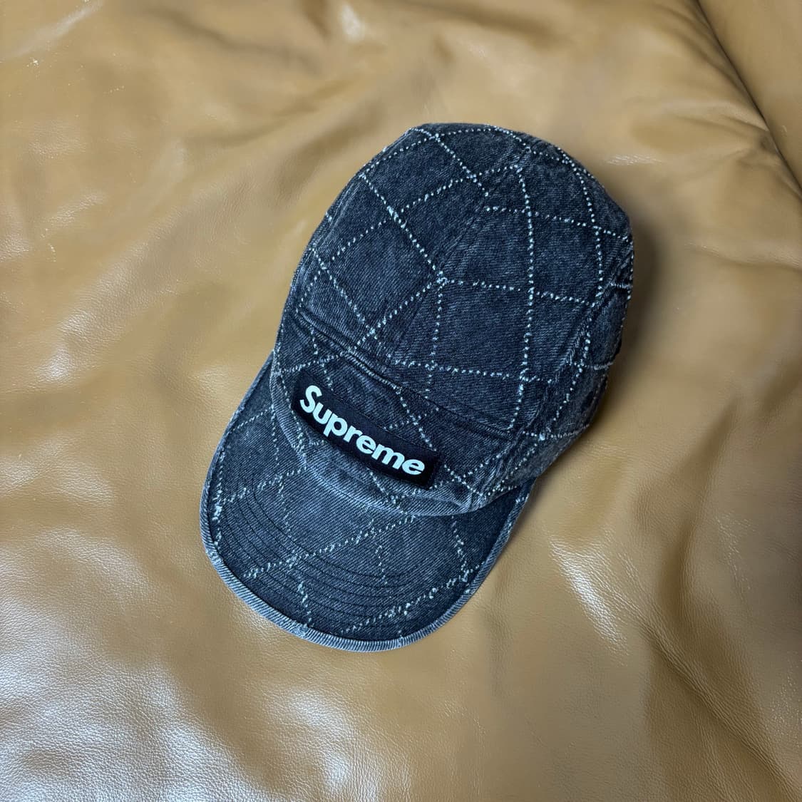 슈프림 캠프캡 모자 박스로고 23fw 펀치드 데님 블랙 상품이미지6