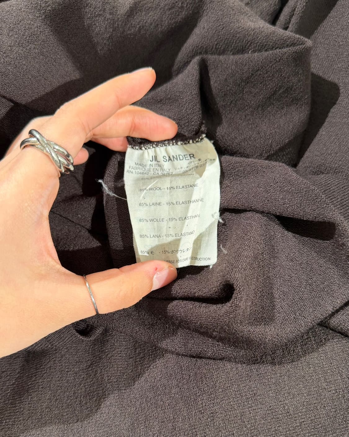 질샌더 다크브라운 베이직 울 니트 스웨터 상품이미지8